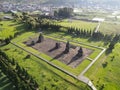 Aerial view of arjuna temple complex at Dieng Plateau, Indonesia Royalty Free Stock Photo