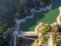 Aerial view of Arminou reservoir, Pafos, Cyprus Royalty Free Stock Photo