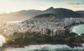 Aerial view of Arpoador with Corcovado Mountain - Rio de Janeiro, Brazil