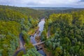 Aerial view of Arthur river at Tarkine forest in Tasmania, Australia