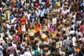 Aerial view of artists performance in a festival crowd tirunelveli, tamilnadu, india Royalty Free Stock Photo