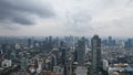 Aerial view of Asia Business concept for real estate - panoramic modern cityscape building bird eye aerial view and morning blue