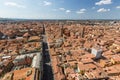 Aerial view from Asinelli tower in Bologna, Italy