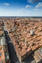Aerial view from Asinelli tower in Bologna, Italy