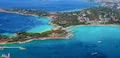 Aerial view of the Astir luxury retreat beach at the Vouliagmeni district of Athens,
