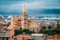 Aerial view of the Astronomical Clock of the Cathedral of Messina, Italy