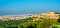 Aerial view of athens from the Filopappos hill, Greece....IMAGE Royalty Free Stock Photo