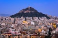 Aerial View of Athens and Mount Lycabettus from Areopagus Hill, Royalty Free Stock Photo