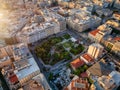 Aerial view of the Athens skyline with the popular Klafthmonos Square
