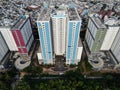 aerial view of Athlete\'s Village (Wisma Atlet) at Kemayoran, Central Jakarta. Royalty Free Stock Photo