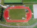 Aerial View of Athletic Running Track