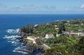 Aerial view of Atlantic ocean coast of Sao Miguel Island, Azores, Portugal Royalty Free Stock Photo