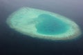 Aerial view of an atoll in the Maldives Royalty Free Stock Photo