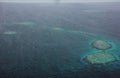 Aerial view of atolls from seaplane, Maldives