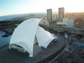 Aerial view of Auditorio de Tenerife at the city of Santa Cruz d Royalty Free Stock Photo