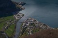 Aerial view of Aurland, Norway Royalty Free Stock Photo