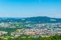 Aerial view of the Austrian city Linz....IMAGE Royalty Free Stock Photo