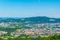 Aerial view of the Austrian city Linz....IMAGE