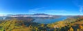 Aerial view of autumn mountain panorama