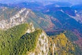 Aerial view of autumn mountain Royalty Free Stock Photo