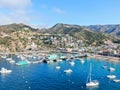 Aerial view of Avalon downtown and bay in Santa Catalina Island, USA Royalty Free Stock Photo