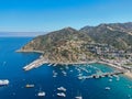 Aerial view of Avalon harbor in Santa Catalina Island, USA Royalty Free Stock Photo