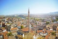 Aerial view of the Avanos cave city in Cappadocia