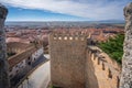 Aerial view of Avila and Medieval Walls Tower - Avila, Spain Royalty Free Stock Photo