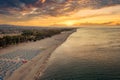 Aerial view of awesome sea and beach sunrise