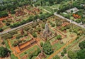 Aerial view of Ayutthaya temple, Wat Ratchaburana, empty during covid, in Phra Nakhon Si Ayutthaya, Historic City in Royalty Free Stock Photo