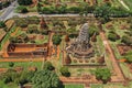 Aerial view of Ayutthaya temple, Wat Ratchaburana, empty during covid, in Phra Nakhon Si Ayutthaya, Historic City in Royalty Free Stock Photo