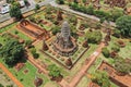 Aerial view of Ayutthaya temple, Wat Ratchaburana, empty during covid, in Phra Nakhon Si Ayutthaya, Historic City in Royalty Free Stock Photo