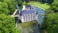 Aerial photo of Azay le Rideau castle Royalty Free Stock Photo