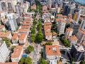 Aerial View of Bagdat Avenue Turkish: Bagdat Caddesi is a notable high street located on the Anatolian side, Istanbul.