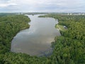 Aerial view of Bagsvaerd lake, Denmark