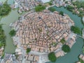 Aerial view of the Bagua Village of Licha Cun