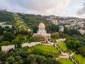 Aerial view of Bahai Garden and Bahai Temple in Haifa, Israel Royalty Free Stock Photo