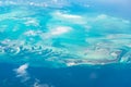 Aerial view of the Bahamas Berry Islands, stunning islands, sand bars and coral reefs with turquoise sea, shot from aeroplane Royalty Free Stock Photo
