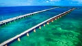 Aerial view of Bahia Honda State Park Bridges, Florida - USA Royalty Free Stock Photo