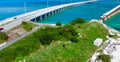 Aerial view of Bahia Honda State Park Bridges, Florida - USA