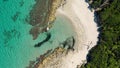 Aerial view of Baia dei Turchi, Puglia region, Italy. Turkish Bay (or Baia dei Turchi)