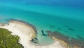 Aerial view of Baia dei Turchi, Puglia region, Italy. Turkish Bay (or Baia dei Turchi)