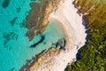 Aerial view of Baia dei Turchi, Puglia region, Italy. Turkish Bay (or Baia dei Turchi)