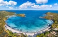 Aerial view with Baie de Rondinara in Corsica Royalty Free Stock Photo