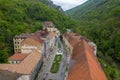 Aerial view of Baile Herculane - Thermal resort in Romania, gorgeous Austro-Hungarian Imperial Baths Royalty Free Stock Photo