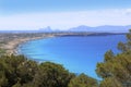 Aerial view balearic island Ibiza horizon