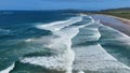 Aerial view of Ballyliffin Beach Strand on the Atlantic Ocean in Co Donegal Ireland Royalty Free Stock Photo