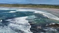 Aerial view of Ballyliffin Beach Strand on the Atlantic Ocean in Co Donegal Ireland Royalty Free Stock Photo