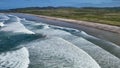 Aerial view of Ballyliffin Beach Strand on the Atlantic Ocean in Co Donegal Ireland Royalty Free Stock Photo