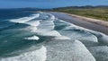 Aerial view of Ballyliffin Beach Strand on the Atlantic Ocean in Co Donegal Ireland Royalty Free Stock Photo